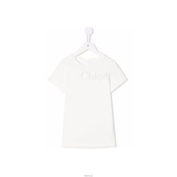 끌로에 키즈 로고 자수 티셔츠