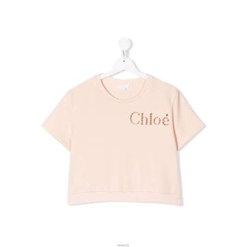 끌로에 키즈 로고 반팔 티셔츠 핑크
