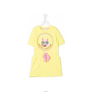 마크제이콥스 키즈 마스코트 로고 원피스 옐로우