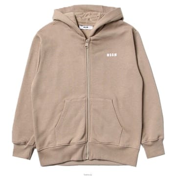 엠에스지엠 후드 로고 짚업 자켓 블랙