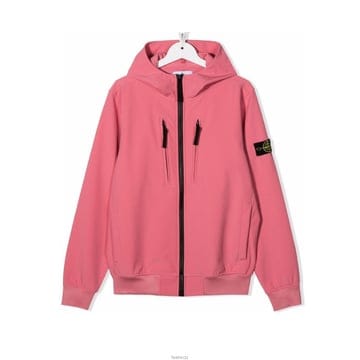 스톤 아일랜드 스톤아일랜드 로고 패치 집업 자켓 핑크