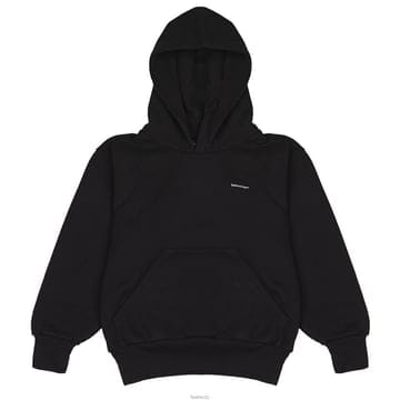 발렌시아가 키즈 로고 후드 블랙