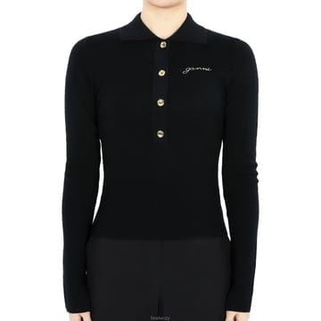 디몬트)24SS 가니 여성 리브드 메리노 폴로 니트 K2085 099