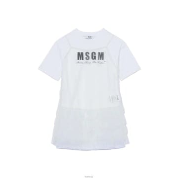 엠에스지엠 키즈 로고 코튼 원피스 화이트