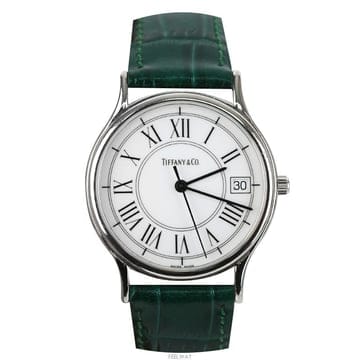 티파니앤코 클래식 화이트 가죽밴드 블랙 33mm