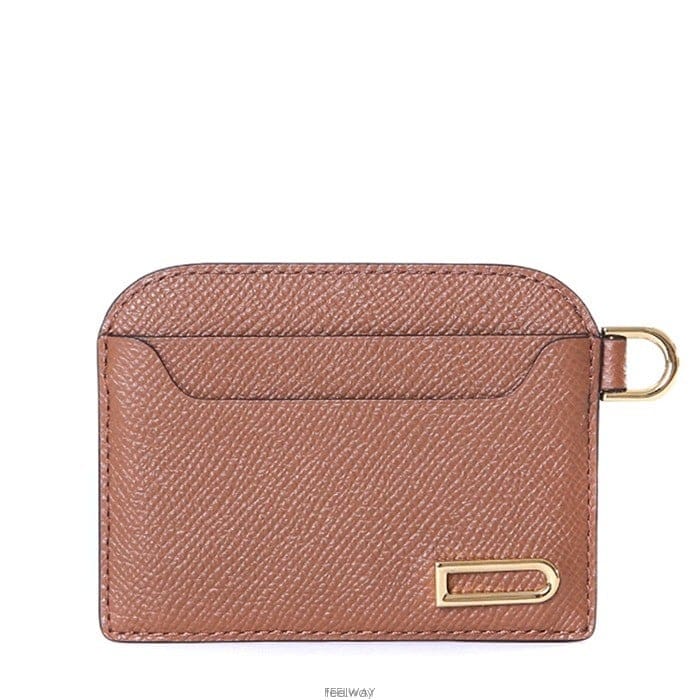 델보 알피나 래더 금장 D 로고 배가본드 더블 카드 홀더 (탄 브라운)AB0648BKN0 30CDG