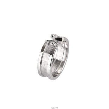 (대전중고명품)까르띠에 더블 C링 18K 화이트골드 다이아 52호 6.4mm