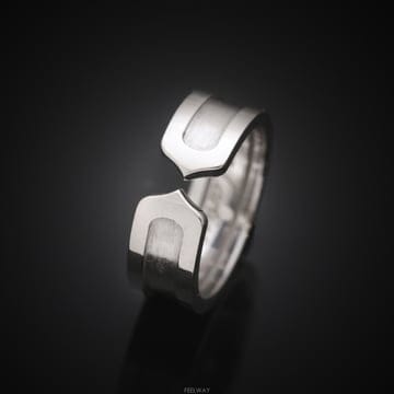 (대전중고명품)까르띠에 더블 C링 18K 화이트골드 50호 6.4mm
