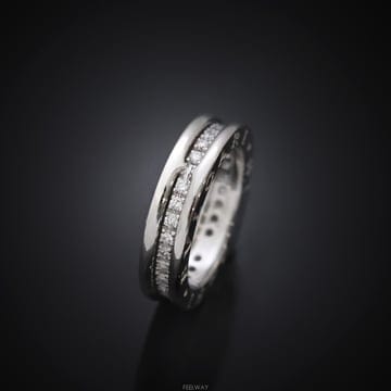 불가리 비제로원 1링 화이트골드 풀다이아 48호 4.6mm