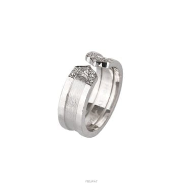 (대전중고명품)까르띠에 더블 C링 18K 화이트골드 다이아 49호 6.4mm