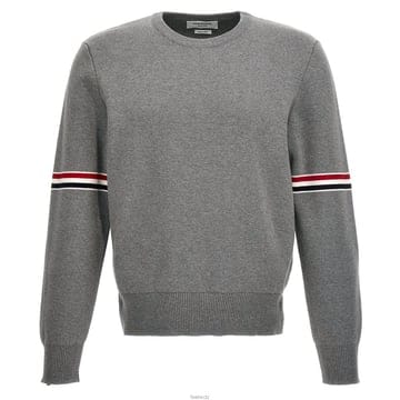 톰브라운 24SS 밀라노 스트라이프 슬리브 니트 라이트그레이 MKA326A Y3001 055