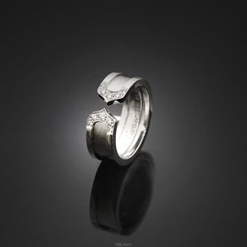 (대전중고명품)까르띠에 더블 C링 18K 화이트골드 다이아 49호 6.4mm