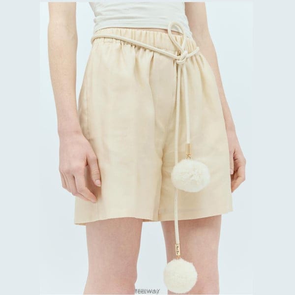 막스마라 POMPOM TUBULAR 벨트 화이트