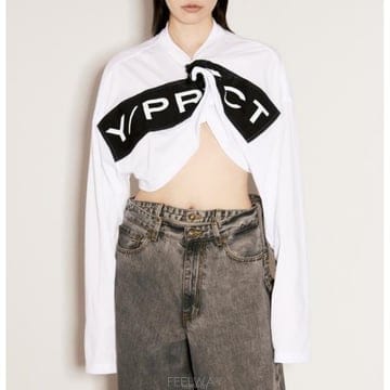 26 FW 와이프로젝트 Scrunched 스크런치 로고 프린트 204TS013 OPTIC WHITE
