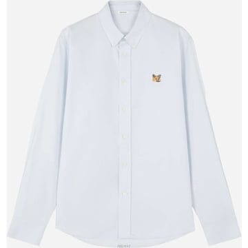 (당일) 24SS 메종키츠네 폭스헤드 블루 클래식 셔츠 MM00413WC2010 P410