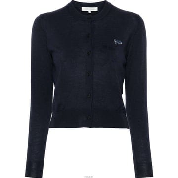 (당일) 24FW 메종키츠네 베이비 폭스 네이비 울 여성 가디건 MW00507KT1036 P492