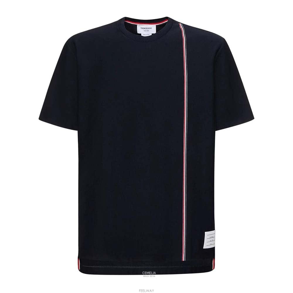26SS 톰브라운 RWB 스트라이프 반팔 티셔츠 네이비 MJS252A J0138 415