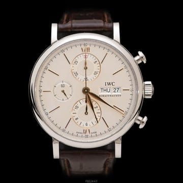 아이더블유씨 포르토피노 크로노 가죽밴드 브라운 42mm