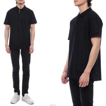 24SS_0513 남성 자수 로고 폴로 반팔티셔츠 8084010_BLACK