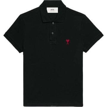 (당일) 25SS 아미 하트 로고 블랙 폴로 티셔츠 BFUPL001 760 001