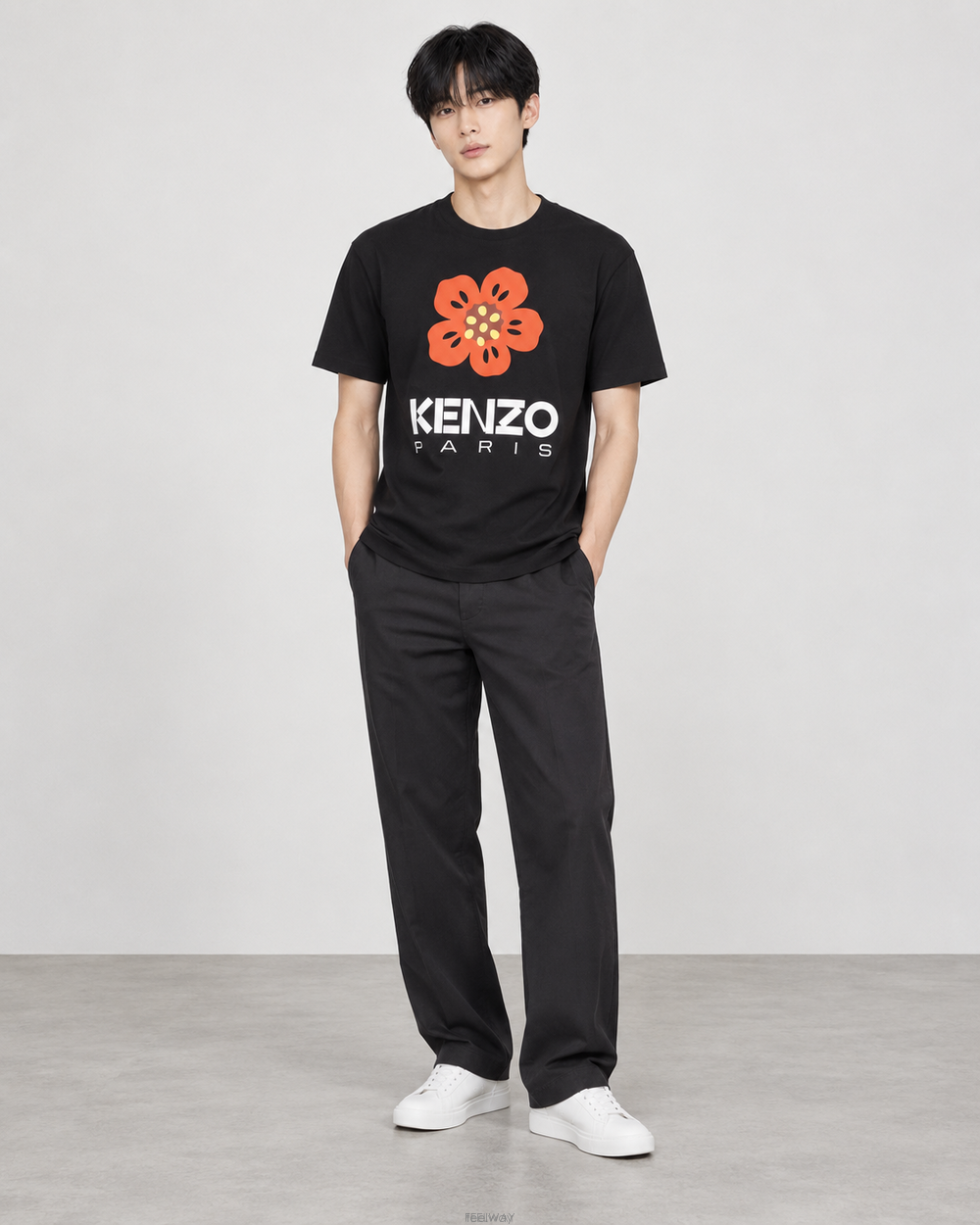겐조 BOKE 플라워 티셔츠 블랙