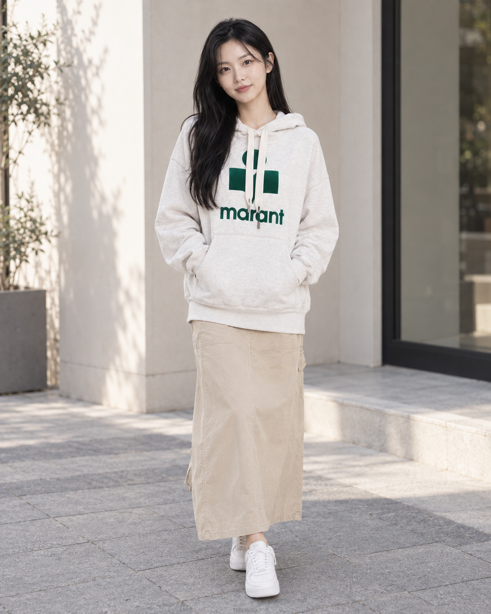 이자벨마랑 만셀 로고 후드 티셔츠 SW0001FA B1M12E ECED