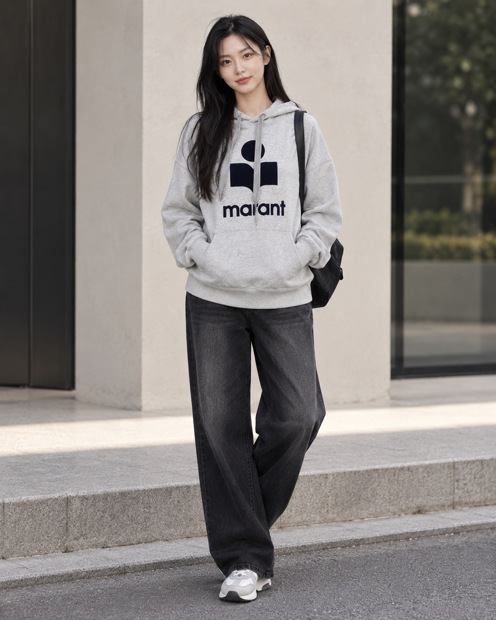 이자벨마랑 만셀 로고 후드 티셔츠 SW0001FA B1M12E GYMD