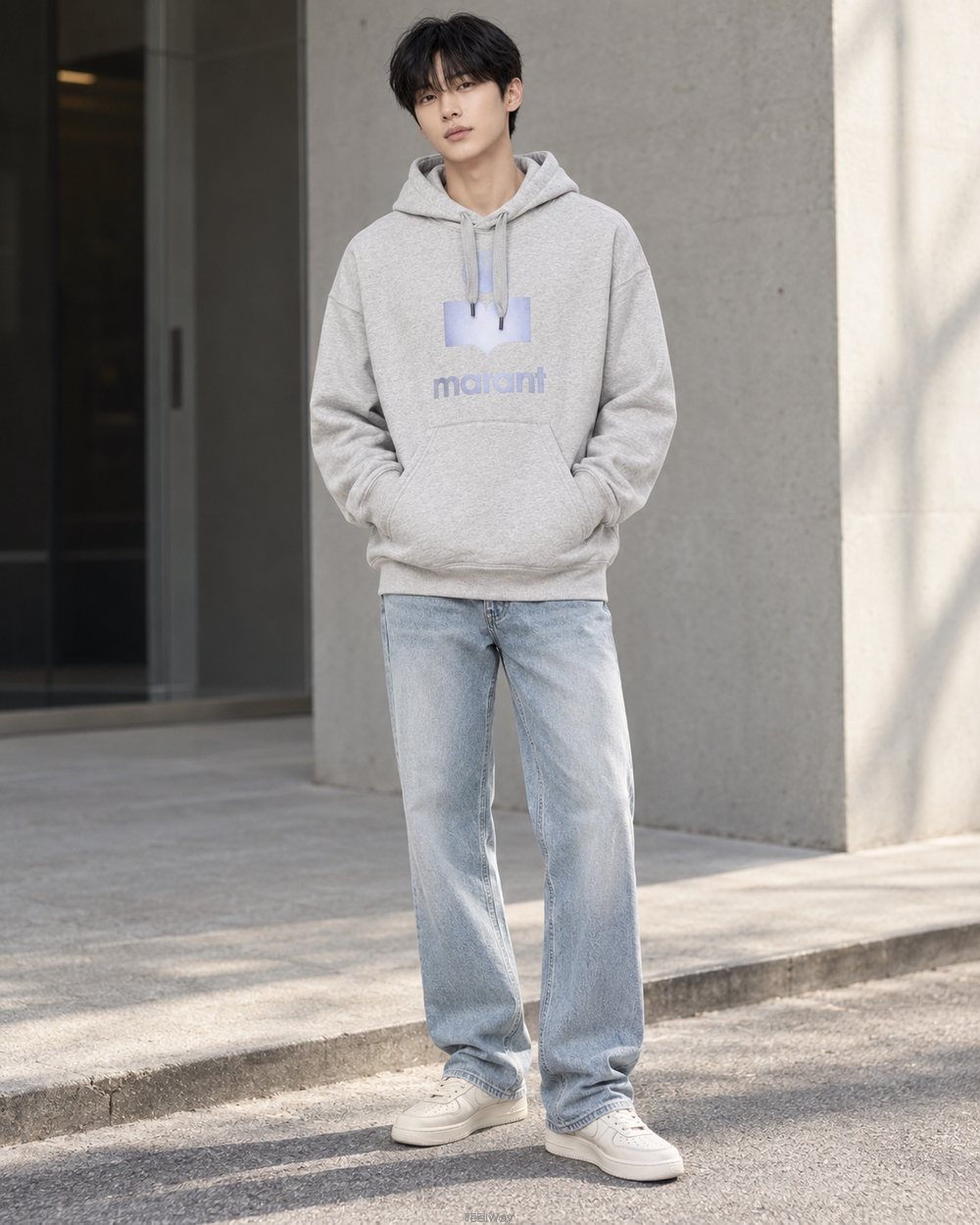 이자벨마랑 마일리 그레이 후드 티셔츠 SW0027HA A3M95H 02GY