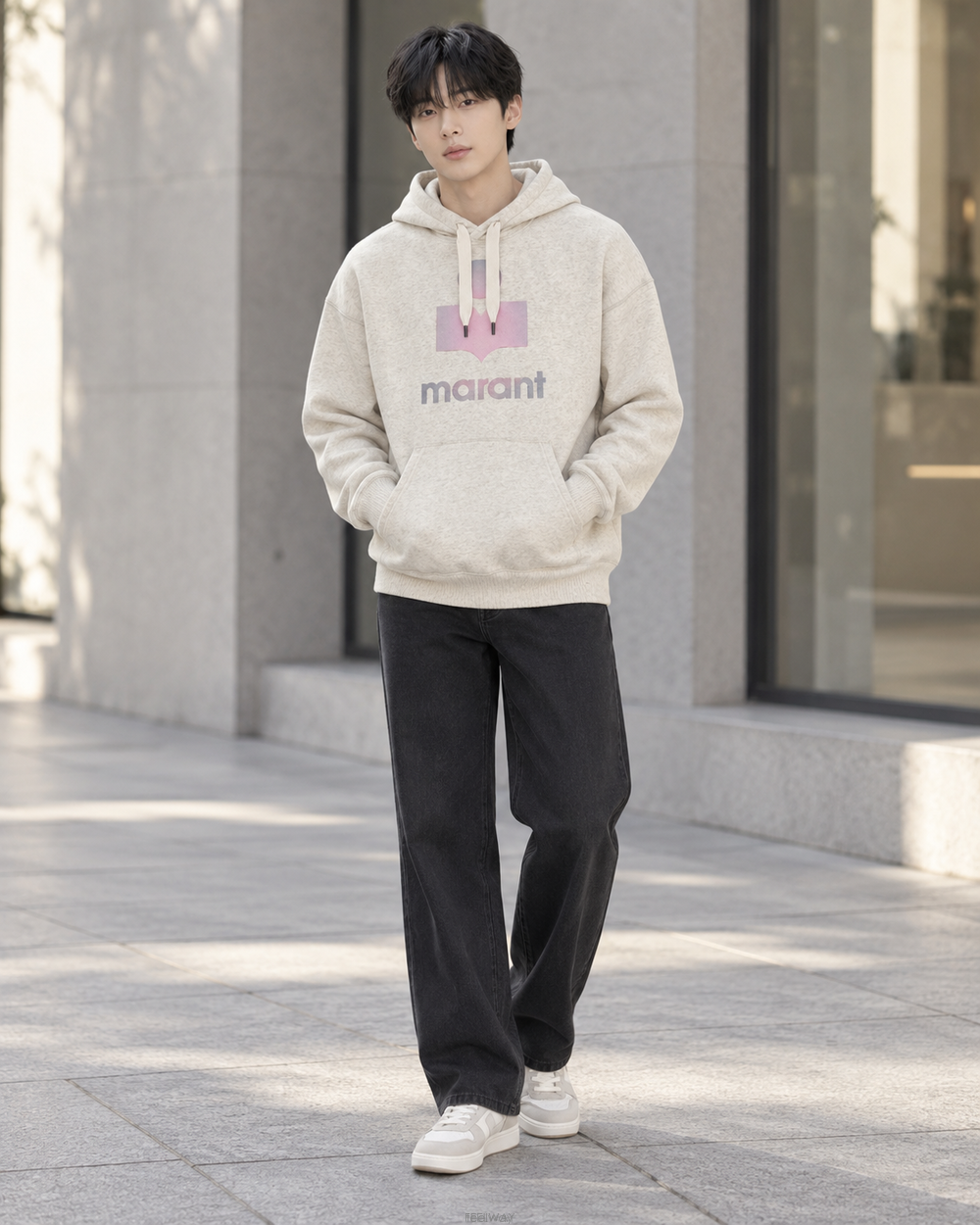 이자벨마랑 마일리 에크루 후드 티셔츠 SW0027HA A3M95H 23EC