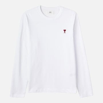 (공용) 아미 24SS 하트로고 화이트 롱 슬리브티 UTS205 726 100