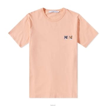 24SS 더블 폭스 패치 티셔츠 피치 IU00114KJ0008 P612