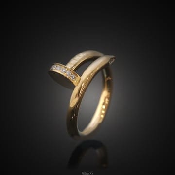 (대전중고명품)까르띠에 저스트앵끌루링 18K 옐로우골드 다이아 49호 2.7mm