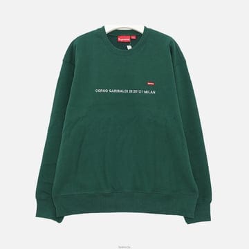 슈프림 숍 스몰 박스로고 스웨트 기모 공용 맨투맨 FW22SW28I DK GREEN