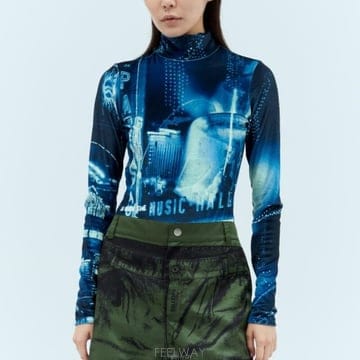 26 FW 장폴 고티에 Pigalle 프린팅 터틀넥 24 30 F BD049 J554 59560100
