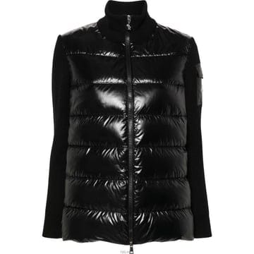 (당일) 24FW 몽클레어 로고 패치 블랙 여성 패딩 가디건 J2093 9B00013 M1131 999