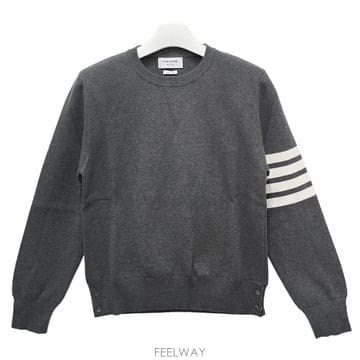 더팩토리 24FW 톰브라운 밀라노 스티치 사선 완장 4 바 니트 미드 그레이 MKA202A 00219 035