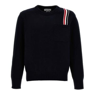 톰브라운 24FW RWB 스트라이프 크루넥 풀오버 니트 네이비 MKA502A Y3017 415
