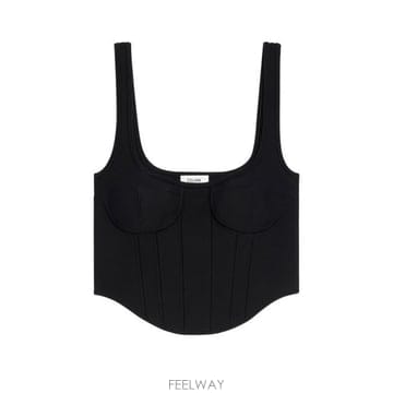 셀린느 비스코스 코르셋 크롭탑 블랙