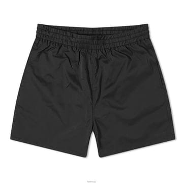 아크네 로고 프린트 스윔팬츠 블랙