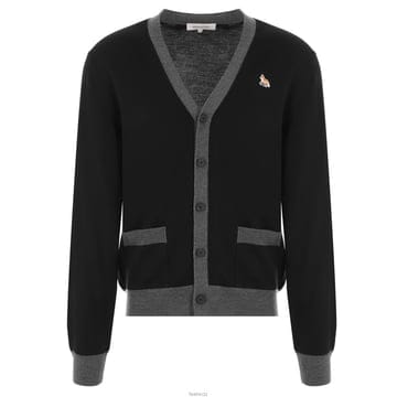 24FW 폭스 패치 울 가디건 블랙 MM00505KT1036 P199