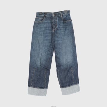 보테가 베네타 폴드 커프 데님 진