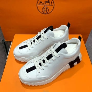 [국내] 정품/두배보상/남성/에르메스 점프 스니커즈/카프스킨 H 투톤 화이트 블랙