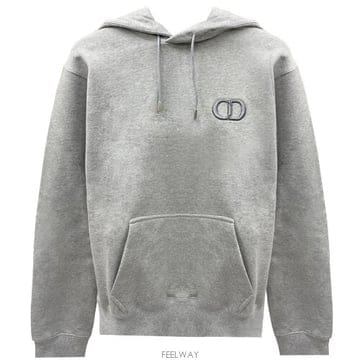 [디올] 113J698A0531 888 CD 아이콘 로고 코튼 후드 그레이 남성 티셔츠 /