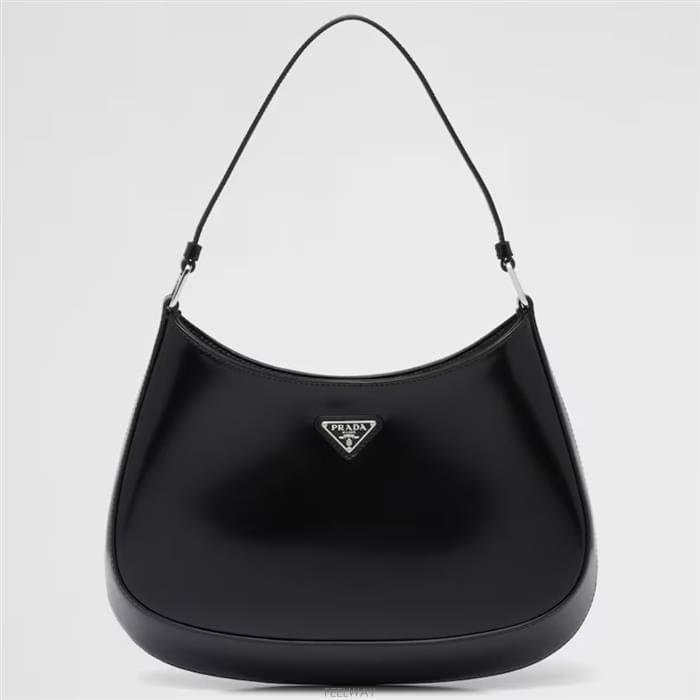 25SS 프라다 여성 삼각로고 브러쉬드 레더 숄더백 블랙 1BC499 ZO6 F0002