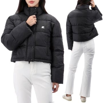 구템즈 꾸레쥬 로고 크롭 패딩 323CMA106PL0112 BLACK
