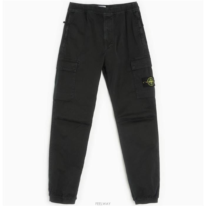 24FW 스톤아일랜드 남성 와펜 패치 트윌 팬츠 블랙 8115313L1 A0129