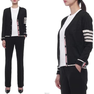 24FW_1004 여성 사선 스트라이프 울 가디건 FKC334D_Y1014_001
