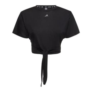 아디다스 퍼포먼스 Yoga 요가 셀프 타이 로고 크롭 탑 블랙 IS2988