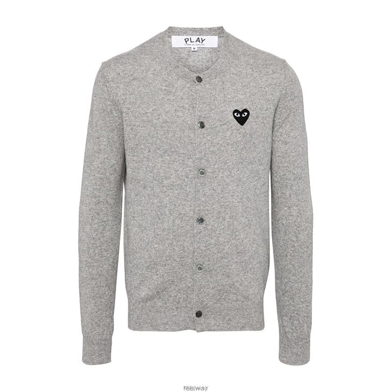 26SS 꼼데가르송 블랙 하트 와펜 가디건 그레이 AX N023 051 2