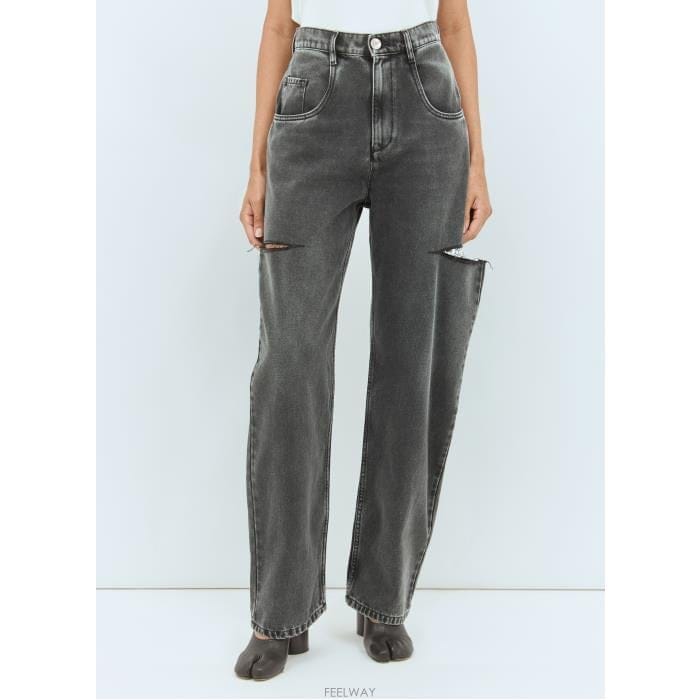 26 FW 메종 마르지엘라 사이드 컷아웃 워싱 데님 진 그레이 S51LA0051 S30743 965